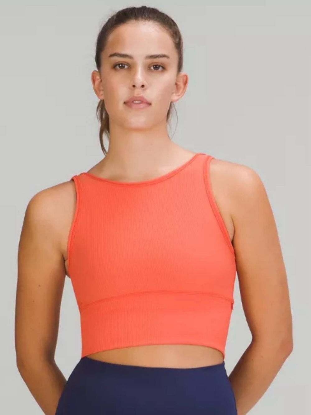 Lululemon Align Ribbed V-Neck Bra Light Support Orange Size 8